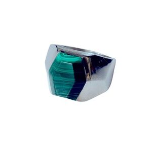 Vintage Sterling Malachite Men’s Ring